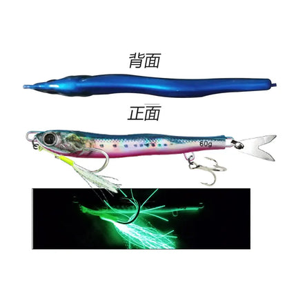 JIg Lure Fishing Anglers Glow Jig 3D Print Treble Hook Speed Falling 40g60g80g Metal Hard Bait Jigging Pesca Bait