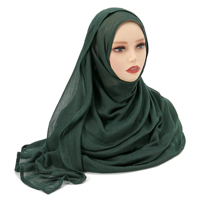 Muslim Modal Hijab Rayon Cotton Shawls For Women Plain Scarf Big Size Headscarf Islamic Turban Headband 190*85cm