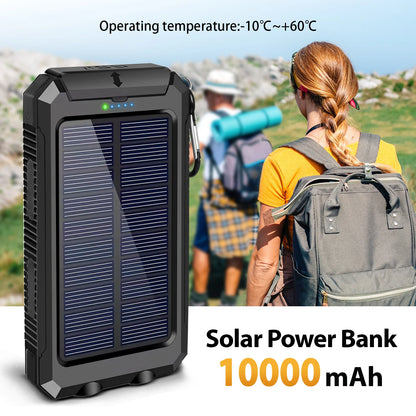 30000mAh Solar Power Bank Portable Charging Poverbank Dual 5V USB Ports 2 LED Light Flashlight for Iphone Outdoor Camping Hik