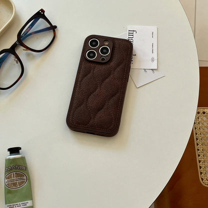 Retro Brown Water Ripple The Puffer Shockproof Protective Phone Cover Case for iPhone 17 16 15 14 13 12 11 Pro Max 17Air