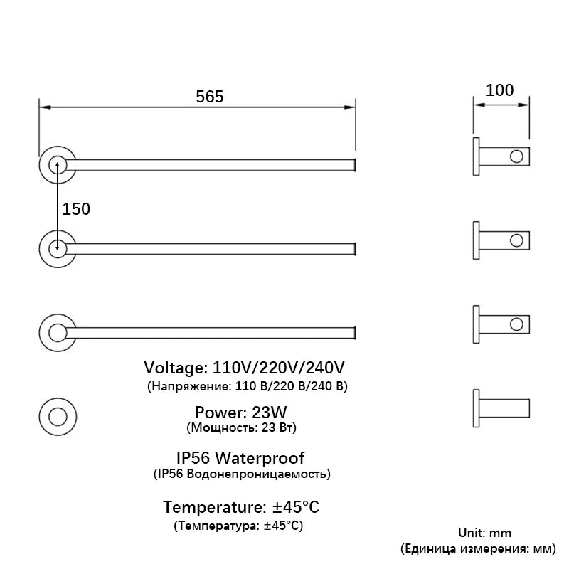 Brushed Gold Electric Heated Towel Rail Stainless Steel Towel Dryer Hidden Cable Electric Towel Rack Towel Radiator Towel Warmer
