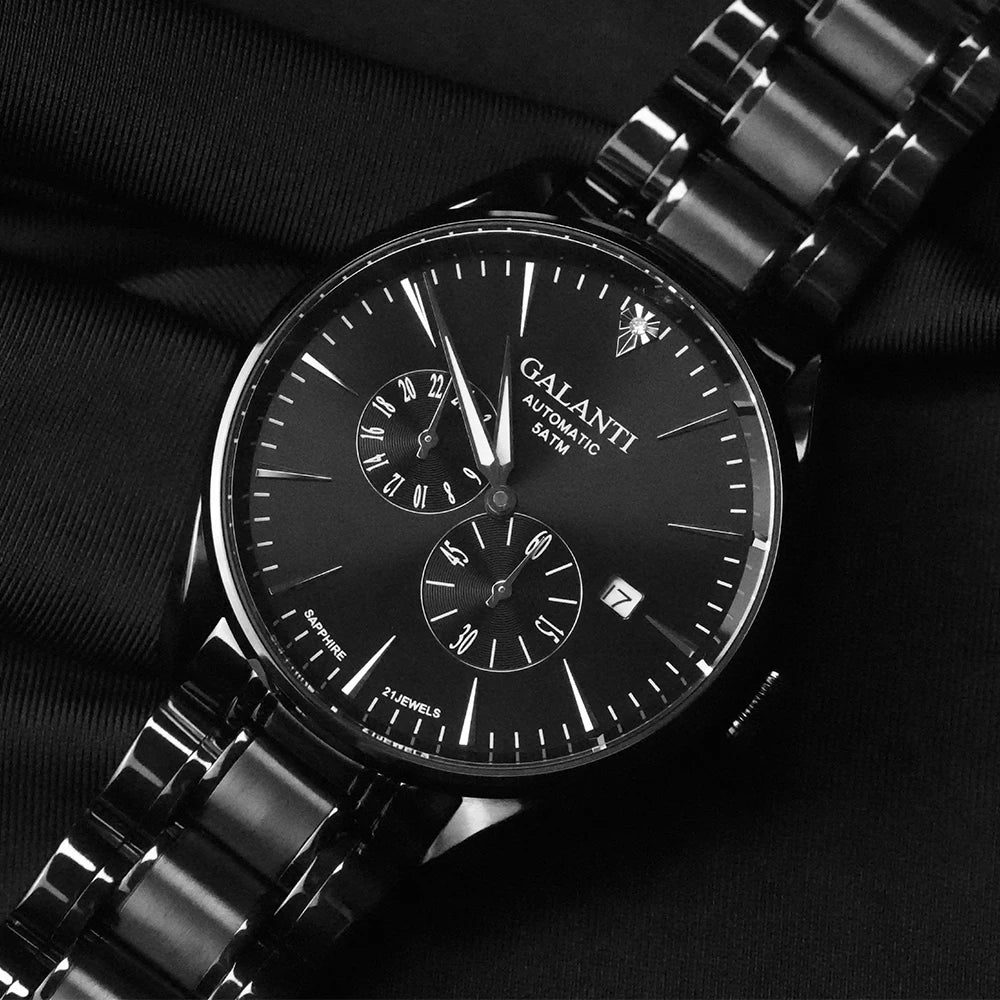 CADISEN Watch Man Automatic Mechanical Watches Man Blue Green Dial Stainless Steel Sapphire Glass MIYOTA 82S7 40mm Wristwatch