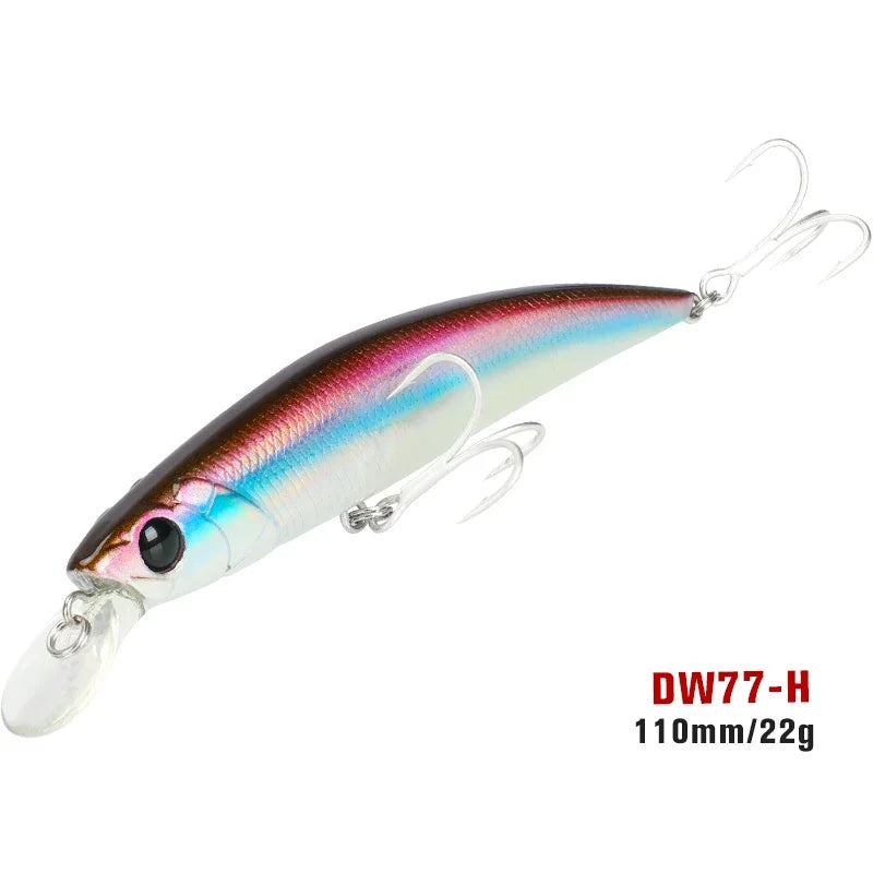 Sinking Minnow 110S DW77 110mm 22g Long Casting Fishing Lure Large Trout Seabass Sea Fishing Hard bait