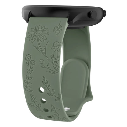Flower Engraved Strap For Amazfit GTS/2/2e/3/4 GTS2 Mini/GTR 4/3/Pro/47mm/GTR2/2e/stratos 2/3/Bip Lite Band Bracelet