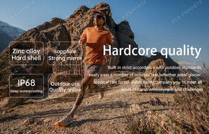 Outdoor Military Smartwatch For Men Health Monitor Bluetooth Call Voice Assistant GPS Sports Waterproof Men Smartwatch 2024