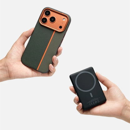 Hit Color PU Leather Texture MagSafe Shockproof Case For iPhone 17 17Pro Max 16 15 14 Alloy Lens Wireless Charging Frosted Cover