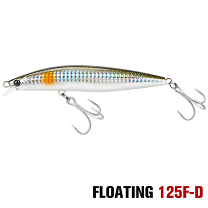 Ultra Long Casting Floating Minnow 125mm 25g High Strength Saltwater Seabass Artificial Hard Baits