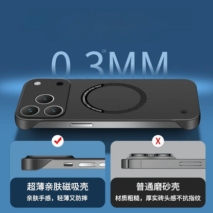 For IPhone 17 Pro Max Case for Magsafe Magnetic Frameless Hard PC Phone Case for IPhone 17 Air 17Pro 16E Shockproof Matte Cover