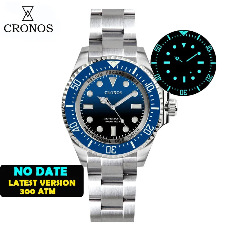 Cronos L6009M Diver Watch Waterproof NH35 Automatic Mechanical Sapphire Crystal Luminous 44mm Luxury Wristwatch