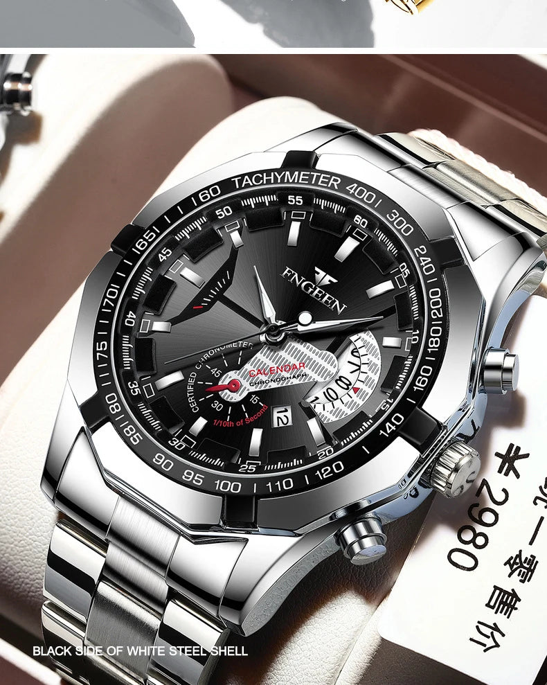 Brand Luxury Watch Fashion Casual Military Quartz Sports Wristwatch Full Steel Waterproof Men's Clock Relogio Masculino