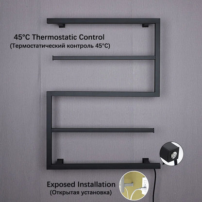 Electric Towel Rack.Bathroom Electric Heated Towel Rail.Smart Towel Warmer.Creative Bath Towel Radiator.Hidden Wire