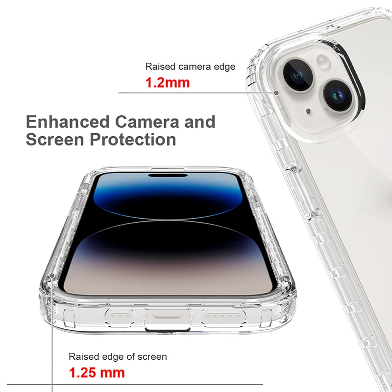 Full Protection Transparent Clear Phone Case for iPhone 17 16E 16 Pro Max 15 14 13 12 Mini 11 XS Max Soft Shockproof Back Cover