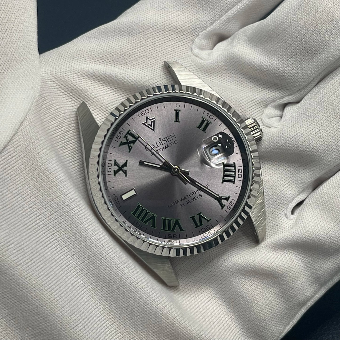 CADISEN 38MM Men's Automatic Mechanical Watch Luxury AR Sapphire Glass Waterproof Stainless Steel MIYOTA 8215 Men Wristwatch