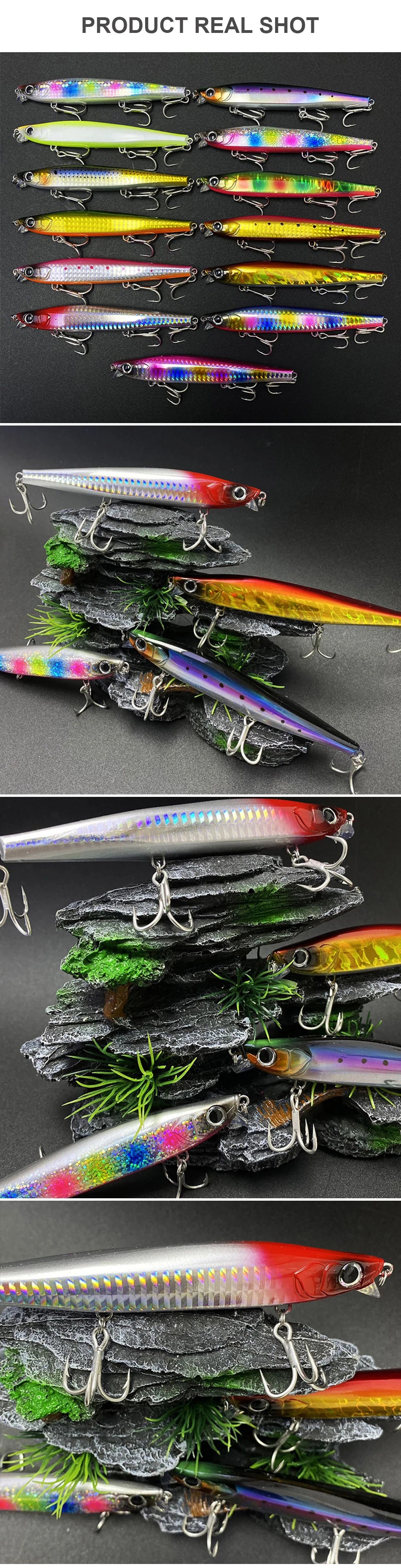 Lures Minnow Wobbler Long Casting Sinking Heavy Shot Artificial Hard Bait Fishing Accessories Decoy MN707