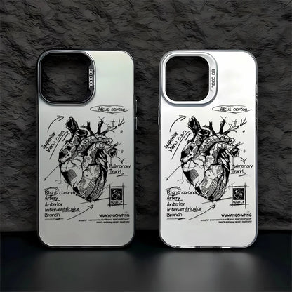 Creative Cardiovascular model Heart Medical Phone Case For iPhone 15 Pro Max 11 12 13 14 16 Pro XS XR 7 8 Plus Anti-drop Cover
