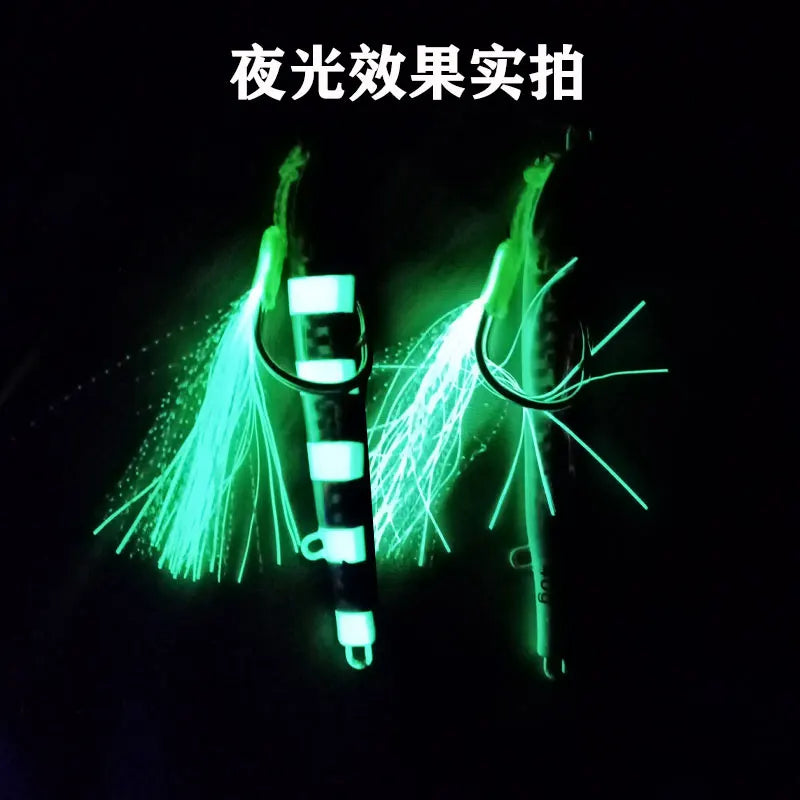 JIg Lure Fishing Anglers Glow Jig 3D Print Treble Hook Speed Falling 40g60g80g Metal Hard Bait Jigging Pesca Bait