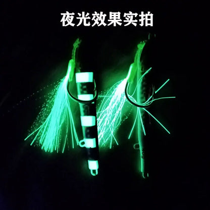 JIg Lure Fishing Anglers Glow Jig 3D Print Treble Hook Speed Falling 40g60g80g Metal Hard Bait Jigging Pesca Bait