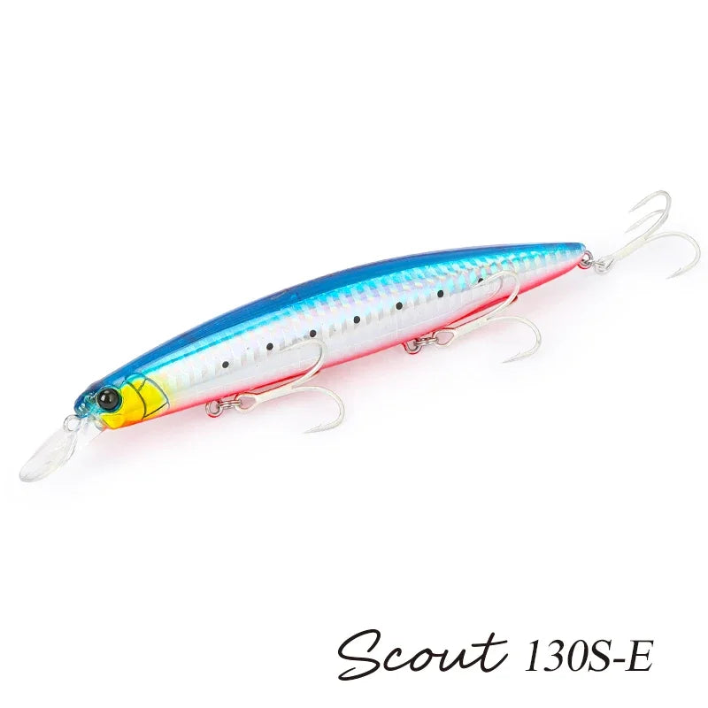 Sinking Minnow Fishing Lure SCOUT 130mm 24g Long Casting Seabass Flounder Artificial Large Sea Fishing Hard Baits
