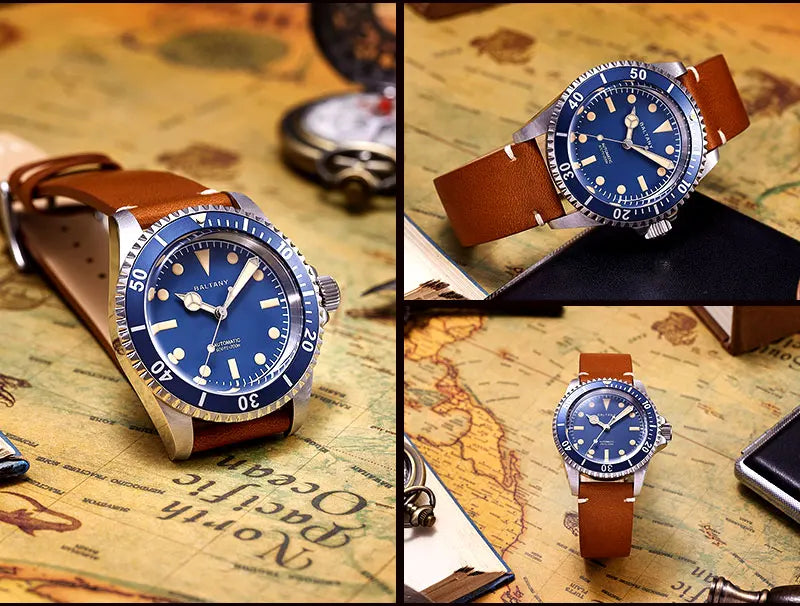 Baltany Men Automatic Watch 39mm Mechaical Wristwatch Sapphire Diver 20ATM Waterproof C3 Luminous NH38 Ceramic Bezel