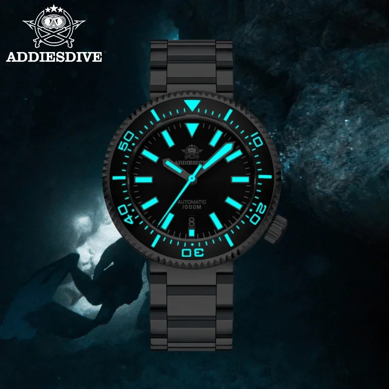 ADDIESDIVE Men's Diver's Watches 1000m Sapphire Glass Super Luminous Calendar NH35A Automatic Mechanical Wristwatch Luxury Watch