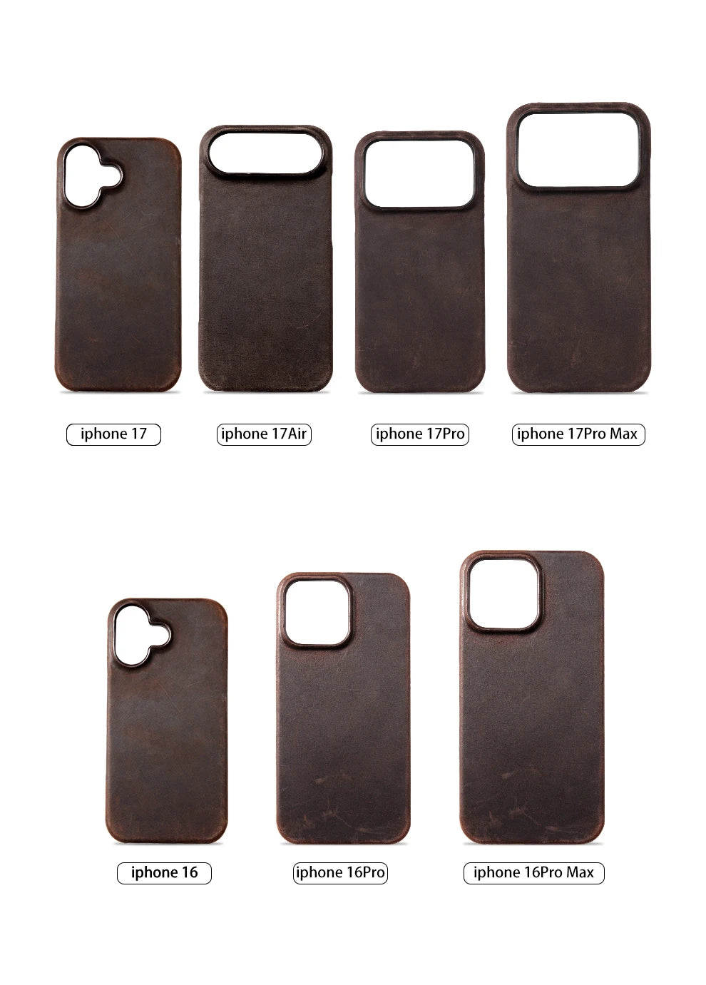 Case for iPhone 15 16 17 Pro Max 17Pro 17 Air 16Pro Retro Luxury Genuine PULL-UP Leather Magnetic Phone Back Cover