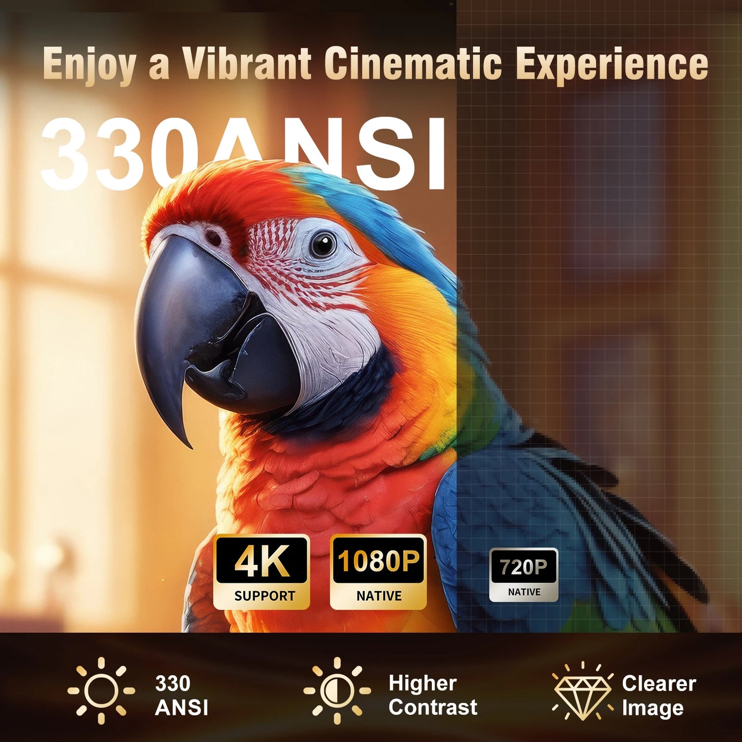 Magcubic HY310 Auto Focus Projector 1080P Native 4K 330ANSI Android 11 WiFi6 BT5.4 Mini Outdoor Movie Projector with Air Mouse