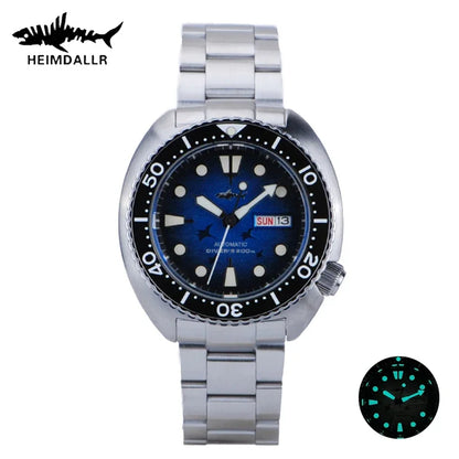 HEIMDALLR Diver Men's Watch Turtle King Sapphire Crystal 316L Steel NH36 200M Water Resistant Luminous Automatic Mechanica Watch
