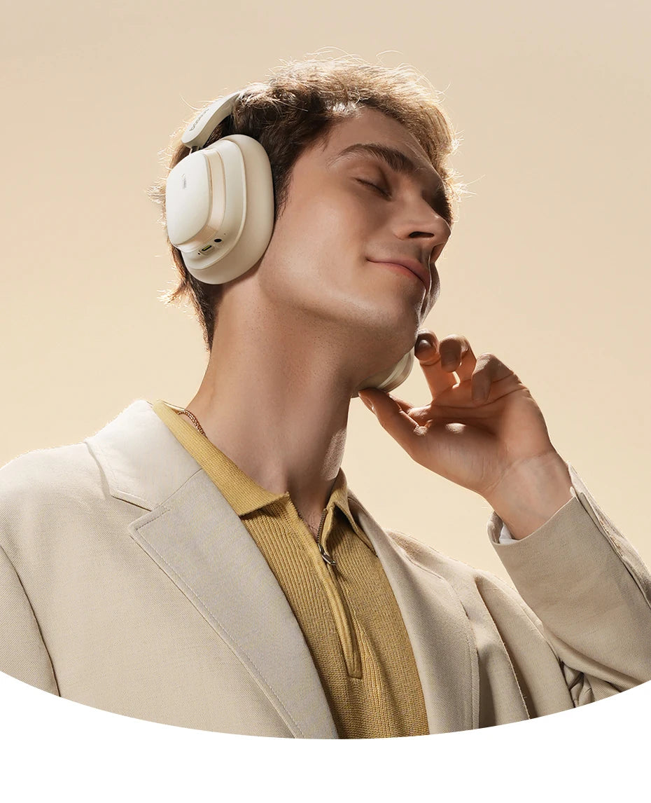 Baseus Bowie H1s Wireless Headphones Bluetooth 5.4 Noise Canceling 46dB Over Ear Headset Hi-Res Spatial Audio Earphone 120H Time