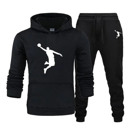 A new 2-piece set for men's casual sports hooded pullovers and sweatpants for outdoor jogging in Europe and America in 2025