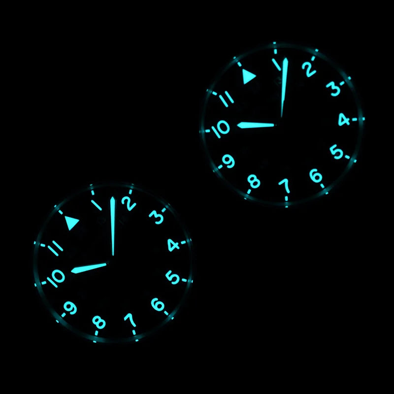 Baltany Men Quartz Field Watch S2082 10-Year Life Battery Luminous Leather Sapphire Stainless Steel Date Retro Military Watches