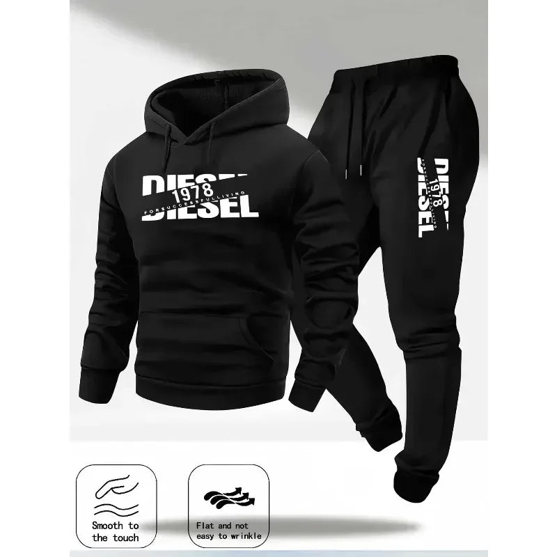 Conjunto de moletom sportswear fashion sports hooded sweatshirt casual sweatshirt and pants two in one