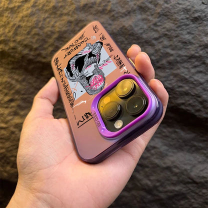 Graffiti Great Art Aesthetic David Mona Lisa Electroplate Silver Case For iPhone 17 15 14 13 12 11 16 Pro Max XS 7 8 Plus Cover