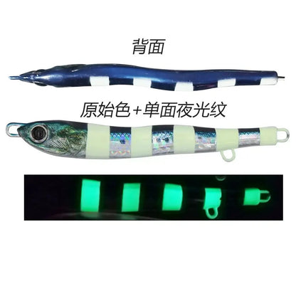 JIg Lure Fishing Anglers Glow Jig 3D Print Treble Hook Speed Falling 40g60g80g Metal Hard Bait Jigging Pesca Bait