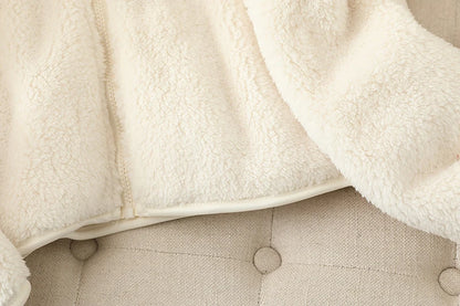 Women's Fleece Coat Winter Warm Thicken Jacket Two-Sided Wear Double-Sided Velvet Coral Fleece Coats Polar Fleece Jackets