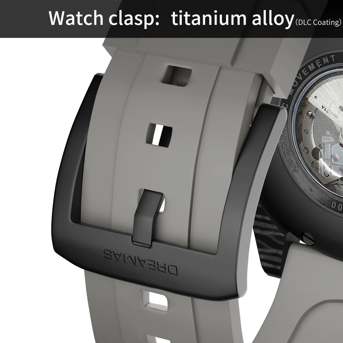 DREAMAS Men's Carbon Fiber Automatic Mechanical Diving Watch Swiss Luminous 500m Waterproof Gradient cold grey D0390G3