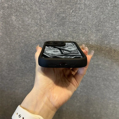 Black Bamboo Full-Coverage Banknote Design Silicone Phone Case For iPhone 17 16 15 14 13 12 11 Pro Max 16 Plus 16E 17 Air Cover