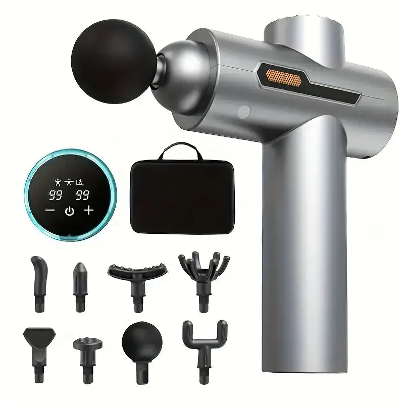 Massage Gun LED Display Fascia Deep Muscle Relax Body Massager Electric Fitness Equipment Noise Reduction