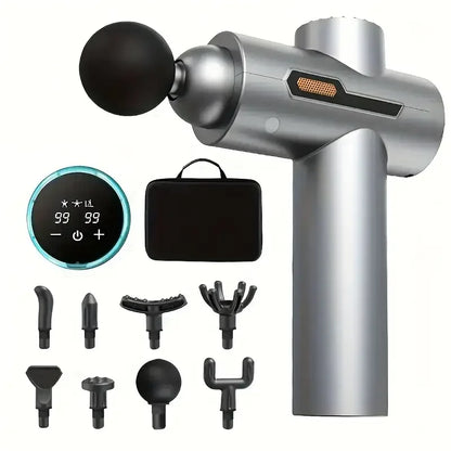 Massage Gun LED Display Fascia Deep Muscle Relax Body Massager Electric Fitness Equipment Noise Reduction