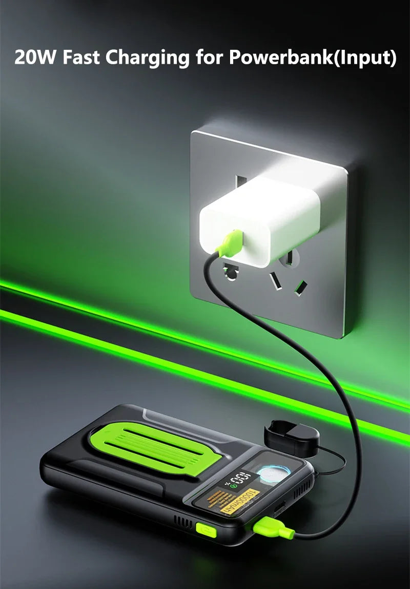 20000mAh Magsafe Power Bank with Cooling Fan Magnetic Wireless 22.5W Fast Charger For iPhone 16 Samsung Huawei Xiaomi Powerbank