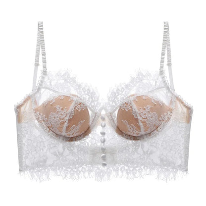 Sexy lace French new strappy bra, backless underwear, women's retro thin vest bra