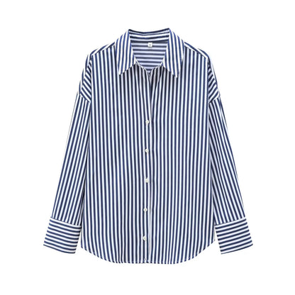 2025 autumn new women's clothing style fashionable casual versatile loose basic poplin shirt