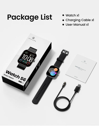 HAYLOU Watch S6 Voice Calling Smart Watch Men Health Monitoring IP68 Waterproof Smart Notifications Voice Assistant Smartwatch