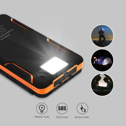 200000mAH Solar Power Bank Folding Solar Panels 5V 2A USB Output Portable Outdoor Camping Sun Power For IPhone Android