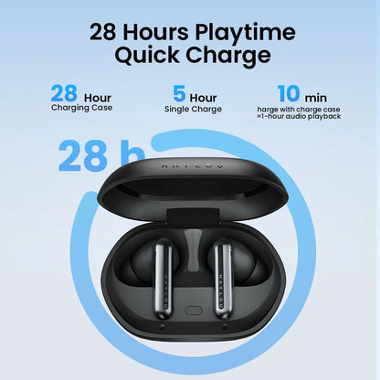 HAYLOU Mori Pro Bluetooth 5.4 Earphones Wireless  43dB Adaptive Noise Cancellation Earbuds 6 Mic Headphones 28H Battery Life