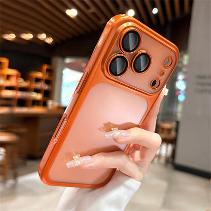 Luxury Original Matte Clear Frosted Phone Case For iPhone 17 16 15 14 13 12 11 Pro Max Air Lens Protection Shockproof Back Cover