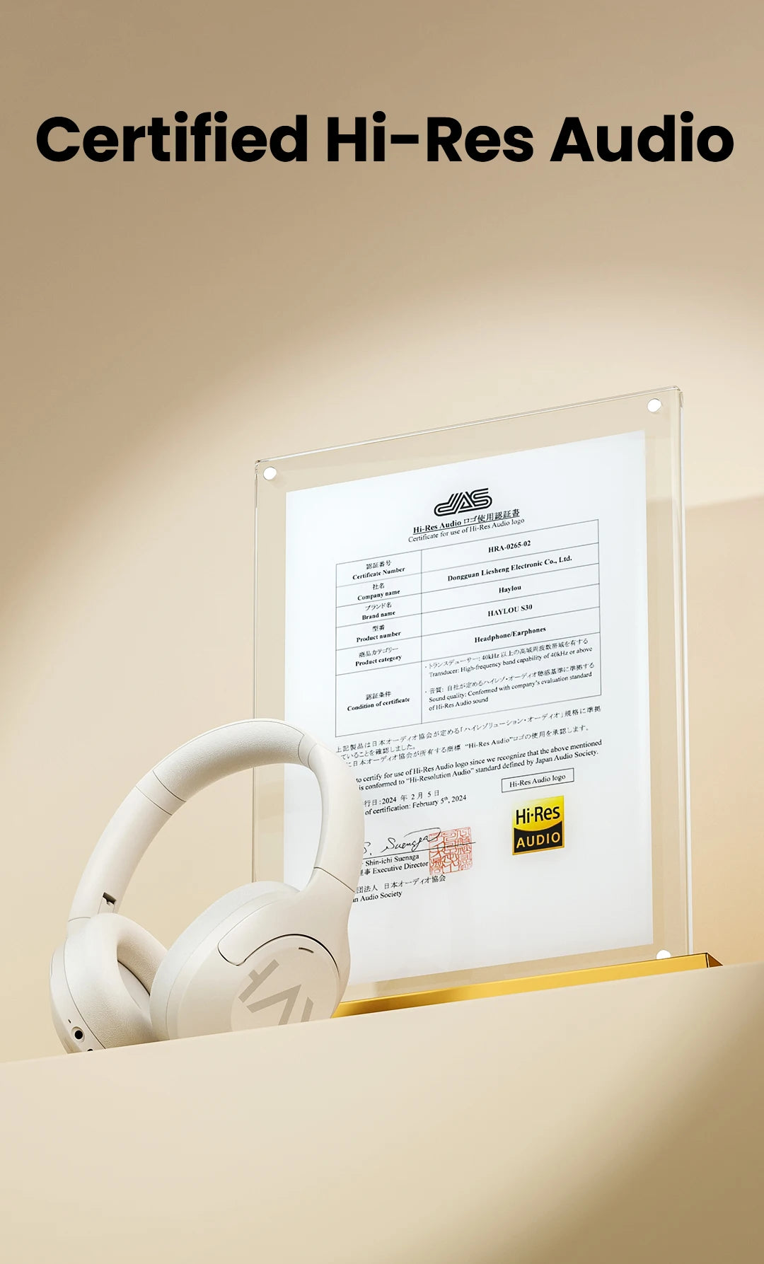 HAYLOU S30 ANC Headphones  Wireless Bluetooth 5.4 Hi-Res Headsets 43dB Adaptive Noise Cancelling Earphones 40mm Driver 80H