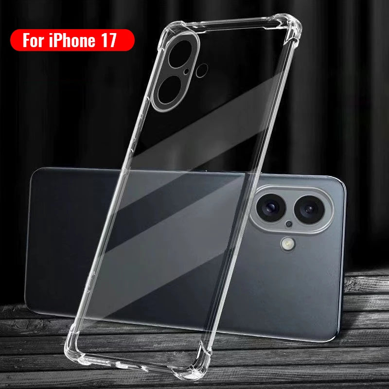 Transparent Phone Case for IPhone 17/17 Air/17 Pro/17 Pro Max Clear Case Scratch Resistant Shockproof Anti Fall Slim TPU Cover