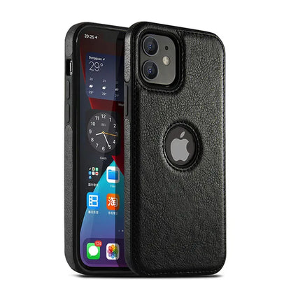 IPhone 17 11 12 13 14 15 16 Pro Max MINI XR XS X SE 7 8 Business PU Leather Case Soft Cowhide Shockproof Protective Cover