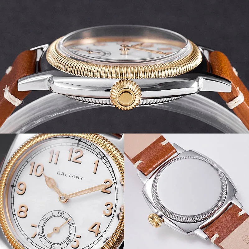 Baltany S4036F 36MM 1926S Oyster Tribute Watch Man Stainless Steel Waterproof Vintage Gold Bezel Automatic Mechanical Watches
