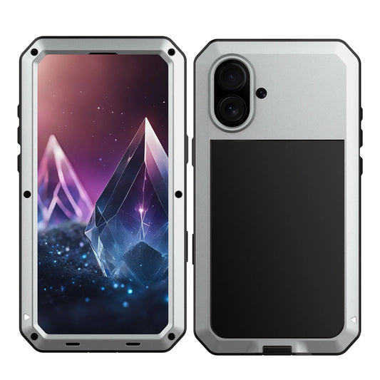 Shockproof Metal Glass Case for iPhone 17 16 15 14 Plus 13 12 11 Pro Max XR Xs Max SE 8 7 Heavy Duty Anti-slip Anti-Abrasion